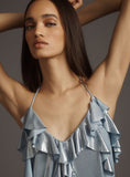 Load image into Gallery viewer, By Anthropologie Shine Ruffle Tank