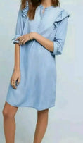 Load image into Gallery viewer, Cloth and Stone Ruffled Chambray Shirtdress