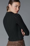 Load image into Gallery viewer, Maeve Ribbed V-Neck Polo Sweater