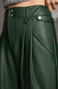 Load image into Gallery viewer, Maeve Faux Leather Taper Pleated Pants