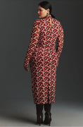 Load image into Gallery viewer, By Anthropologie Long-Sleeve Mock-Neck Printed Slim Midi Dress