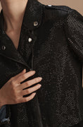Load image into Gallery viewer, By Anthropologie Sequin Cropped Moto Biker Jacket