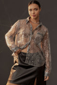 Load image into Gallery viewer, Pilcro Shrunken Sequin Buttondown Shirt