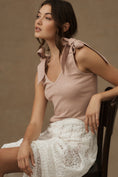 Load image into Gallery viewer, Maeve Faux Leather Bow-Strap Tank Top