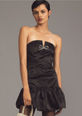 Load image into Gallery viewer, Maeve Strapless Bow Bubble-Hem Mini Dress