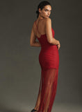Load image into Gallery viewer, Vineet Bahl Sleeveless V-Neck Fringe Maxi Dress