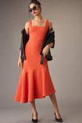 Load image into Gallery viewer, The Ariana Square-Neck Asymmetrical Ruffle-Hem Dress