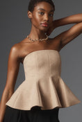 Load image into Gallery viewer, Mare Mare x Anthropologie Strapless Peplum Top