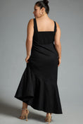 Load image into Gallery viewer, The Ariana Square-Neck Asymmetrical Ruffle-Hem Dress