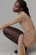 Load image into Gallery viewer, Ronny Kobo Long-Sleeve High-Neck Ruched Mini Dress