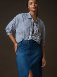 Load image into Gallery viewer, The Madi Front-Slit Denim Skirt by Pilcro