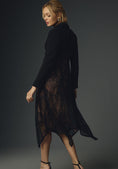 Load image into Gallery viewer, By Anthropologie Mesh Lace V-Neck Midi Blazer Dress