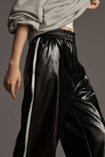Load image into Gallery viewer, Maeve Faux Patent Leather Sporty Pull-On Trousers