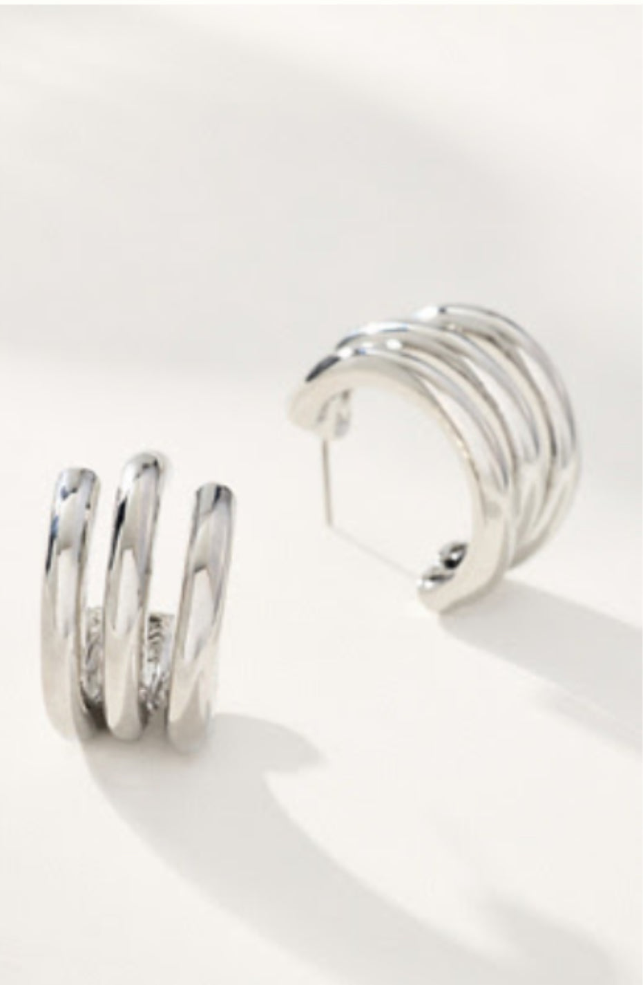 Triple Lined Hoop Earrings