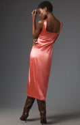 Load image into Gallery viewer, Maeve Square-Neck Satin Stretch Midi Dress