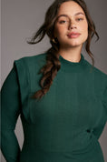 Load image into Gallery viewer, Maeve Strong Shoulder Sweater Dress