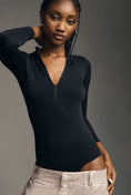 Load image into Gallery viewer, By Anthropologie Seamless Quarter-Zip Long-Sleeve Bodysuit