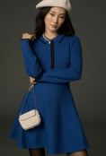 Load image into Gallery viewer, Maeve Long-Sleeve Half-Zip Sweater Mini Dress