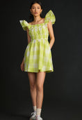 Load image into Gallery viewer, Maeve Square-Neck Flutter-Sleeve Shirred Dress