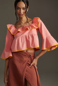 Load image into Gallery viewer, Maeve Square-Neck Ruffle Babydoll Top