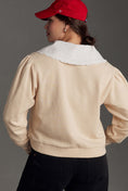 Load image into Gallery viewer, By Anthropologie Poplin-Collar V-Neck Sweatshirt