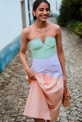 Load image into Gallery viewer, Maeve Colorblock Strapless Midi Dress