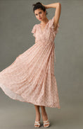 Load image into Gallery viewer, By Anthropologie V-Neck Flutter-Sleeve Dress