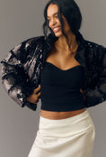 Load image into Gallery viewer, CHRLDR Wendy Sequin Crop Puffer Jacket