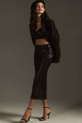 Load image into Gallery viewer, By Anthropologie Sequin Netting Midi Skirt