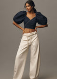 Load image into Gallery viewer, Mare Mare Puff-Sleeve Linen Wrap Blouse