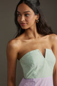 Load image into Gallery viewer, Maeve Colorblock Strapless Midi Dress