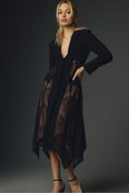 Load image into Gallery viewer, By Anthropologie Mesh Lace V-Neck Midi Blazer Dress