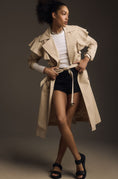 Load image into Gallery viewer, By Anthropologie Ruffled Trench Coat
