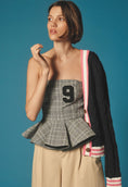 Load image into Gallery viewer, Mare Mare Strapless Varsity Peplum Top