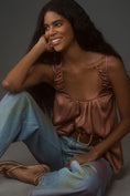 Load image into Gallery viewer, By Anthropologie Shirred Satin Blouse