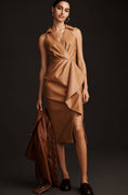 Load image into Gallery viewer, By Anthropologie Faux Leather Sleeveless V-Neck Midi Dress