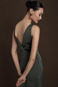 Load image into Gallery viewer, BHLDN Piper V-Neck Side-Slit Satin Gown