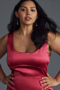 Load image into Gallery viewer, Maeve Square-Neck Satin Mini Dress