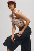 Load image into Gallery viewer, By Anthropologie Wide-Leg Eyelet Crop Pants