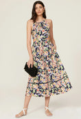 Load image into Gallery viewer, Something Navy Floral Cutout Midi Dress - EUC