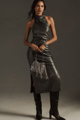 Load image into Gallery viewer, By Anthropologie Halter Slim Ruched Midi Dress