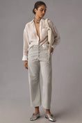 Load image into Gallery viewer, The Arin Mid-Rise Button-Front Barrel Pants by Pilcro: Linen Blend Edition