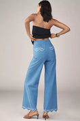 Load image into Gallery viewer, The Colette Lace Trim Full-Length Wide-Leg Pants by Maeve