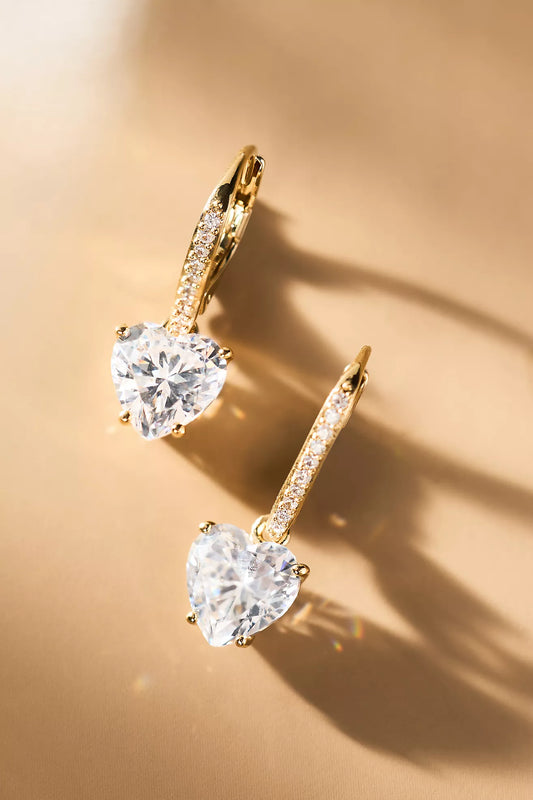 NADRI Modern Love Heart Leverback Drop Earrings