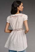 Load image into Gallery viewer, By Anthropologie Short-Sleeve Airy Embroidered Tunic Top