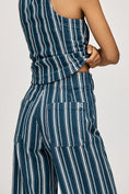 Load image into Gallery viewer, Colette Striped High-Rise Wide-Leg Full-Length Pants