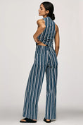 Load image into Gallery viewer, Colette Striped High-Rise Wide-Leg Full-Length Pants