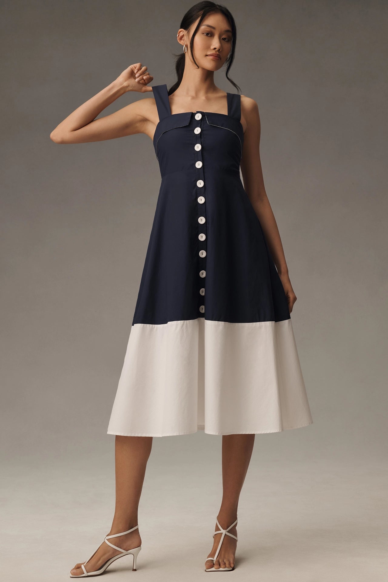 English Factory Sleeveless Square-Neck Midi Dress – katie + hubbell