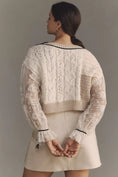 Load image into Gallery viewer, By Anthropologie Lace Cable Twofer Sweater