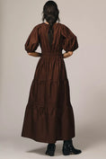 Load image into Gallery viewer, Maeve Smocked V-Neck Half-Sleeve Tiered Midi Dress